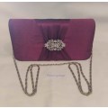Small Clutch Evening Bag With Inner Zipped Pouch, Maroon, Size 255mm x 80mm, See Photos....