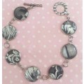 Mistique Bracelet,  Black And White With Nickel Toggle Clasp, 20cm, 1pc