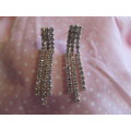 Evelia Earrings, Clear Rhinestones, Nickel, 51mm, 2pc
