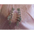 Evelia Earrings, Clear Rhinestones, Nickel, 45mm, 2pc
