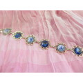 Mistique Bracelet, Blue Cobachon, Nickel, Toggle Clasp, 21cm, 1pc