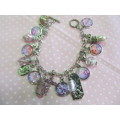 Mistique Bracelet, Charm Bracelet, Nickel With Pink, Toggle Clasp, 20cm