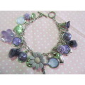 Mistique Bracelet, Charm Bracelet, Nickel With Purple, Toggle Clasp, 20cm