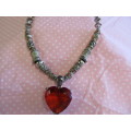 Mistique Necklace,  Red Heart Pendant, Nickel, 45cm With 8cm Extender, 1pc