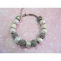 Perrine Bracelet, White Faux Pearls And Nickel Beads, 20cm With 6cm Extender, 1pc