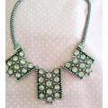 Riza Necklace, Nickel With Clear Rhinestones, Snake Chain, Lobster Clasp, 40cm With 5cm Ext, 1pc