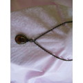 Pliana Necklace, Snake Chain With Topaz Coloured Pendant, Bronze, 50cm + 8cm Ext, 1pc