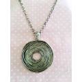 Pliana Necklace, Round Pendant On Rolo Chain, Lobster Clasp, Nickel, 42cm With 6cm Ext, 1pc