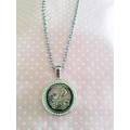 Pliana Necklace, Locket With Clear Rhinestones On Rolo Chain, Lobster Clasp, Nickel, 44cm, 1pc