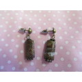 Simone Earrings, Bronze With Brown, Bronze, 30mm Long, 2pc