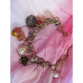 Simone Bracelet, Pink Semi-Precious Beads, Copper, Lobster Clasp, 19cm With 4cm Extender, 1pc