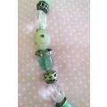 Simone Necklace, Assorted Green Semi-Precious Beads, Clear Quartz And Green....., Toggle Clasp, 42cm