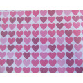 Scapbook Printed Paper, Printed 20cm x 20cm, Heart Design, Shades Of Pink, 1pc