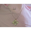Riza Necklace, Clear Rhinestones With Beige Faux Pearls With Clear Rhinestone Earrings, Nickel, 44cm