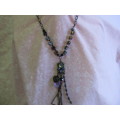 Riza Necklace, Blue And Purple Rhinestones, Bronze, 46cm With 4cm Extender, 1pc