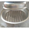 Aluminium, Oval Roasting Pan With Lid, 35cm x 24cm x15cm Good Used Condition, 2pc