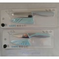 2pc Mixed Kitchen Utility Knifes, Foam Green And Grey Handle, See Photo`s For More Info