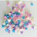 Embellishments, Plastic, Hearts, Pink, Purple, White, Turquoise, Mixed Colours, 5mm, ±50pc