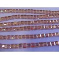 Glass Crystal Beads, Chinese Crystal Cube, Powder Peach AB, 6mm, ±30pc