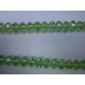 Glass Crystal Beads, Chinese Crystal Rondelle, Green, 7mm x 10mm, ±35pc