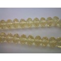 Glass Crystal Beads, Chinese Crystal Rondelle, Yellow, 7mm x 10mm, ±35pc