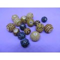 Other beads, Seedbead Covered Beads, Made In India, Mixed Sizes and Colours, 4pc