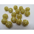 Other beads, Seedbead Covered Beads, Made In India, Gold Colour, ±12mm, 2pc