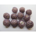 Other beads, Seedbead Covered Beads, Made In India, Purple, ±17mm, 2pc