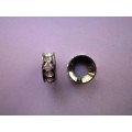 Rondals, Black With Clear Rhinestones, 5mm x 14mm, 1pc