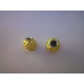 Rondals, Nickel With Yellow Enamel, 10mm x 11mm, 2pc