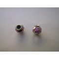 Rondals, Nickel With Purple Enamel, 10mm x 9mm, 2pc