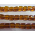 Glass Beads, Indian Beads, Cubes, Brown, 10mm, Shapes And Sizes May Vary, ±20pc