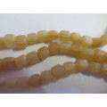 Glass Beads, Indian Beads, Cubes, Matte Orange, 6mm, Shapes And Sizes May Vary, ±20pc