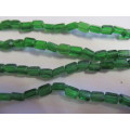 Glass Beads, Indian Beads, Cubes, Green, 7mm, Shapes And Sizes May Vary, ±20pc
