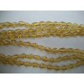 Glass Beads, Teardrop, Facetted, Yellow, 9mm, 10pc