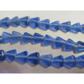 Glass Beads, Indian Beads, Triangle, Blue, 11mm, 20pc