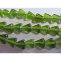Glass Beads, Indian Beads, Triangle, Green, 11mm, 20pc