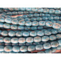 Semi-Precious Beads, Howlite, Oval, Turquoise, 8mm x 6mm, ±50pc