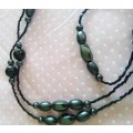 Mistique Necklace,  Selection Of Black Beads On Gut, 160cm