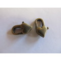Clasp Bronze, Heart Shape, Lobster Clasp, Metal, 16mm, 2pc