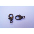Clasp Bronze, Lobster Clasp, Metal, 26mm, 2pc