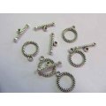 Clasp Nickel, Toggle Clasp, Metal, 16mm, 4 Sets
