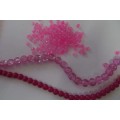 Glass Beads, Mixed, Seedbeads, Pink, 6mm - 25pc, 8mm - 25pc, Seedbeads - 11,7g