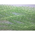 Glass Beads, Bicone, Green, 6mm, ±50pc