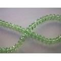 Glass Crystal Beads, Chinese Crystal Rondelle, Green, 5mm x 8mm, ±35pc