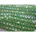 Glass Crystal Beads, Chinese Crystal Rondelle, Green AB, 5mm x 8mm, ±35pc