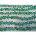 Glass Beads, Czech Chips, Green, Small, ±40cm String
