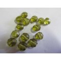 Glass Beads, Indian Beads, Other, Olive, 7mm, Size and Shape May Vary, ±14pc
