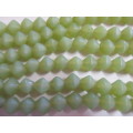 Glass Beads, Indian Beads, Uneven Bicone, Matte Green, 13mm, Size and Shape May Vary, ±20pc