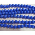 Glass Beads, Indian Beads, Uneven Bicone, Matte Royal Blue, 13mm, Size and Shape May Vary, ±20pc